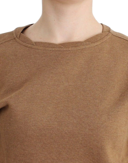 Maglione girocollo in cotone marrone John Galliano