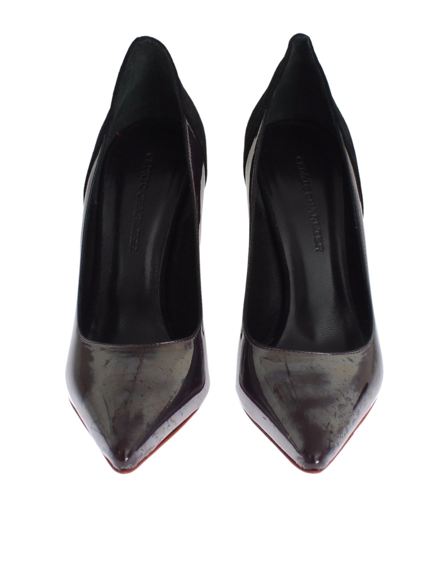 Scarpe con tacco e décolleté in pelle scamosciata grigia nera Cédric Charlier
