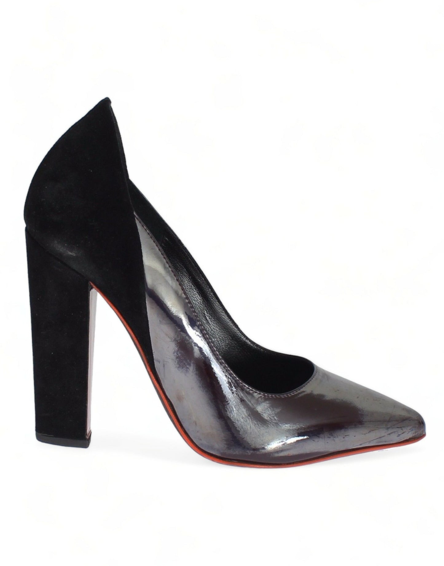 Scarpe con tacco e décolleté in pelle scamosciata grigia nera Cédric Charlier