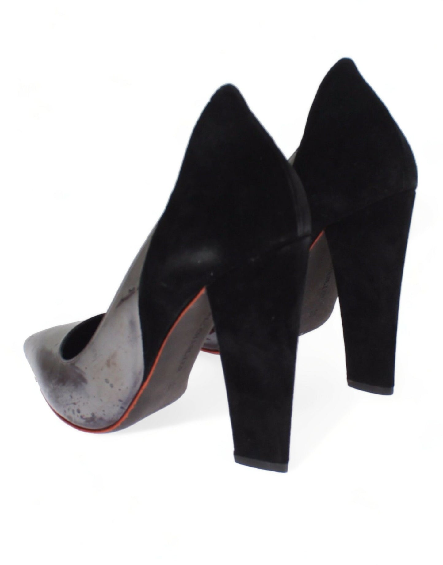 Scarpe con tacco e décolleté in pelle scamosciata grigia nera Cédric Charlier