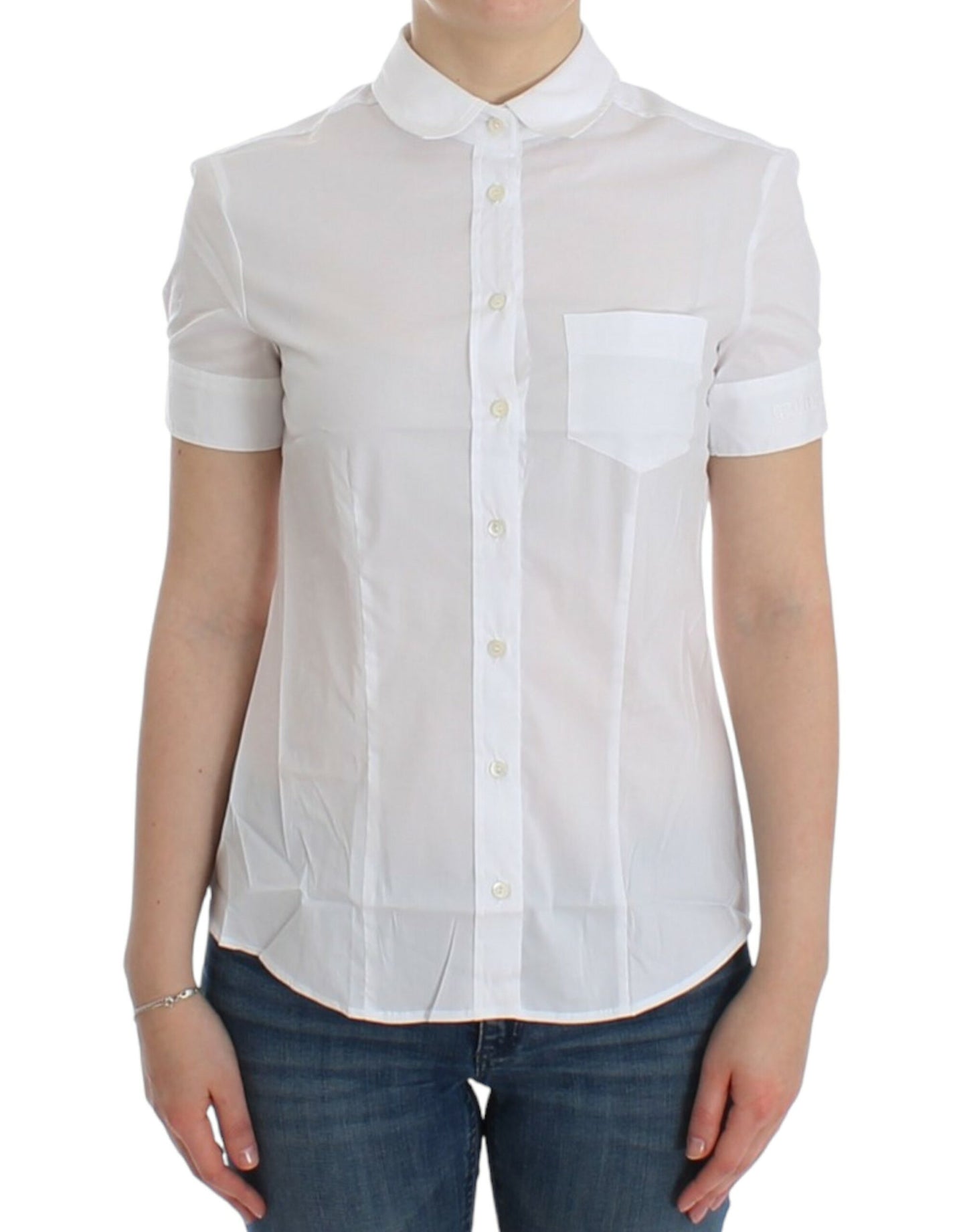 Top camicia in cotone bianco John Galliano