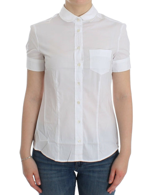 Top camicia in cotone bianco John Galliano