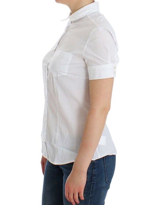 Top camicia in cotone bianco John Galliano