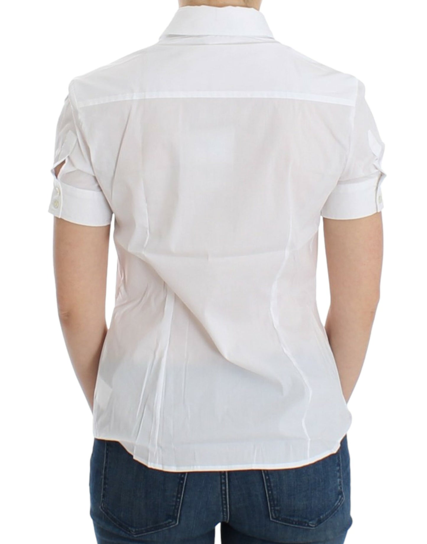 Top camicia in cotone bianco John Galliano