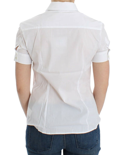 Top camicia in cotone bianco John Galliano