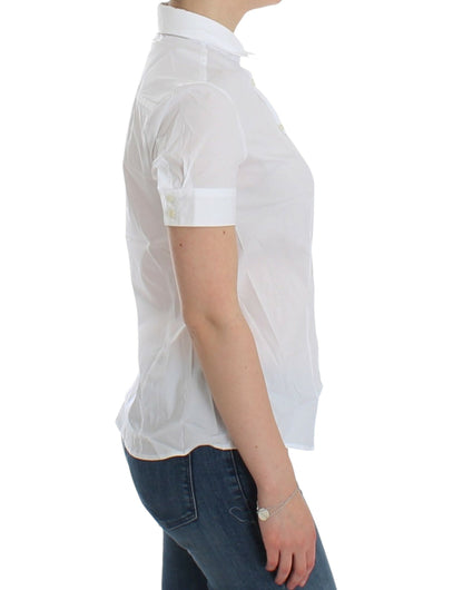 Top camicia in cotone bianco John Galliano