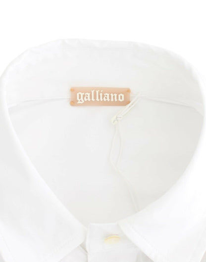 Top camicia in cotone bianco John Galliano