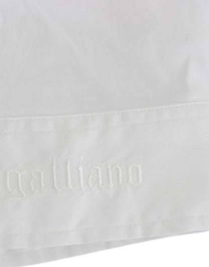 Top camicia in cotone bianco John Galliano