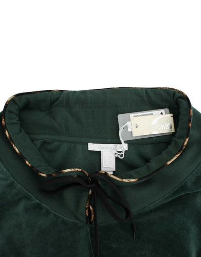 Maglione in velluto di cotone verde Cavalli
