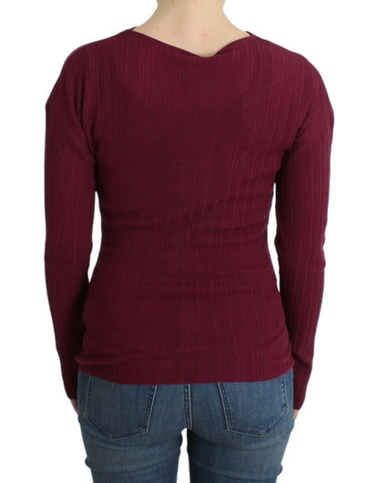 Maglione di lana lavorato a maglia viola Cavalli