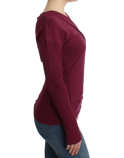 Maglione di lana lavorato a maglia viola Cavalli