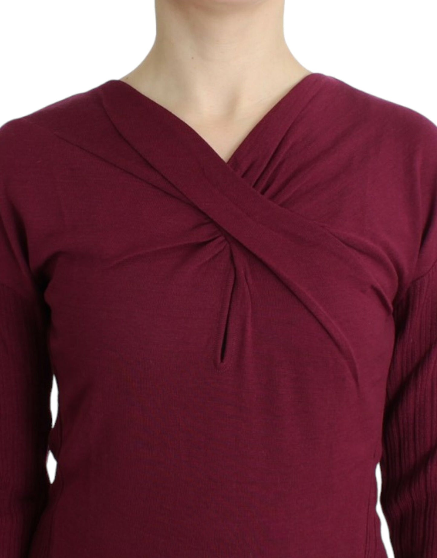 Maglione di lana lavorato a maglia viola Cavalli
