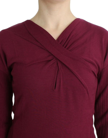 Maglione di lana lavorato a maglia viola Cavalli