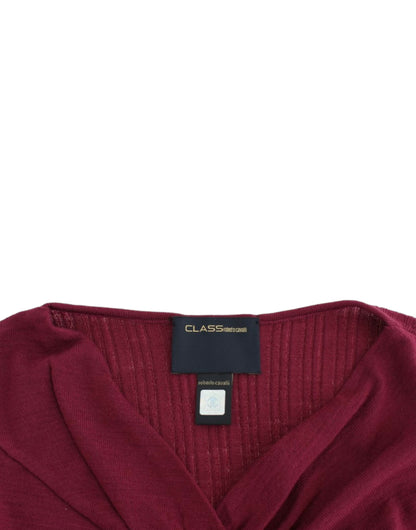 Maglione di lana lavorato a maglia viola Cavalli