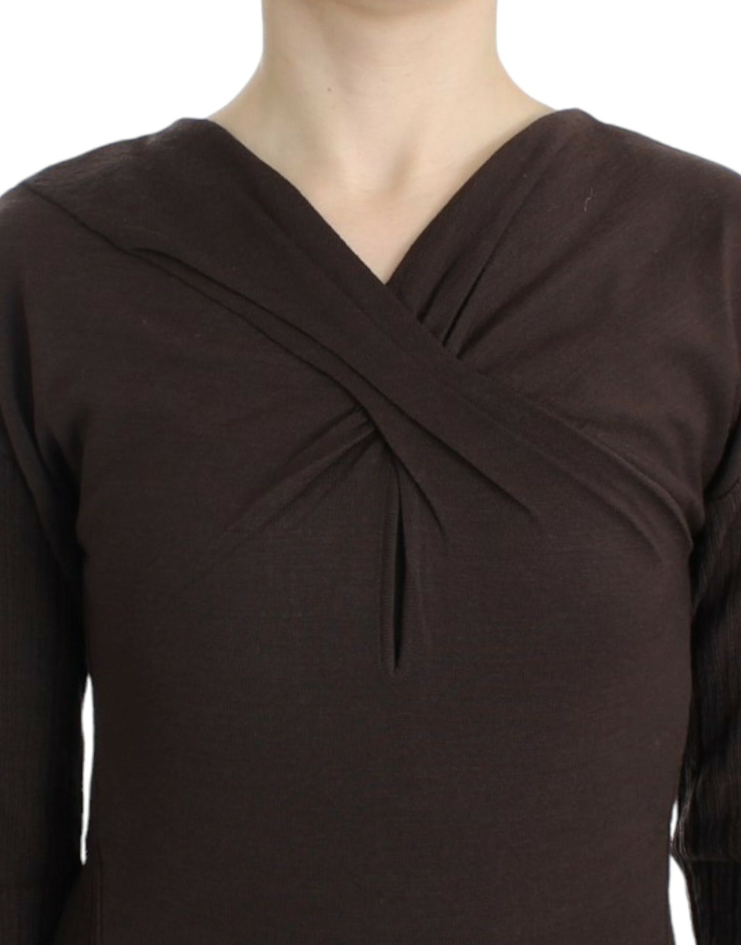 Maglione di lana lavorato a maglia Cavalli Brown