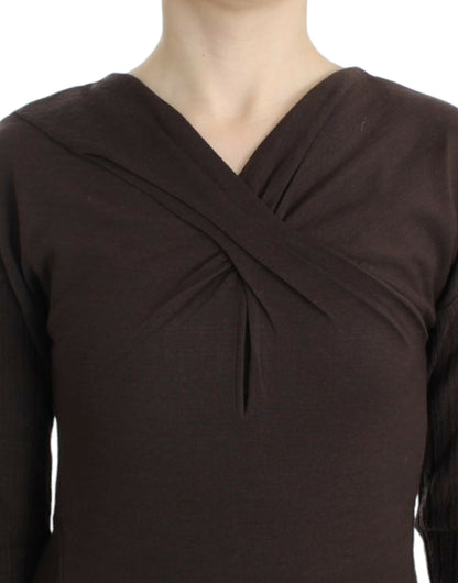 Maglione di lana lavorato a maglia Cavalli Brown