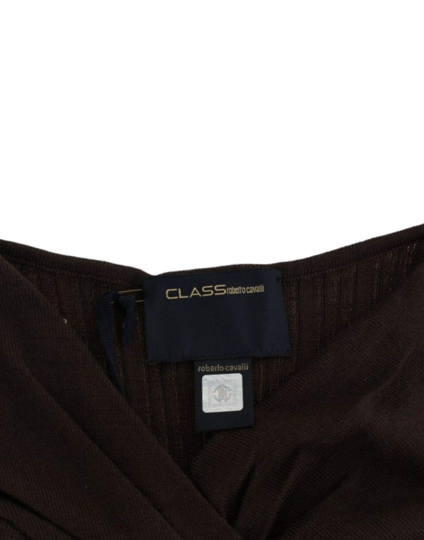 Maglione di lana lavorato a maglia Cavalli Brown
