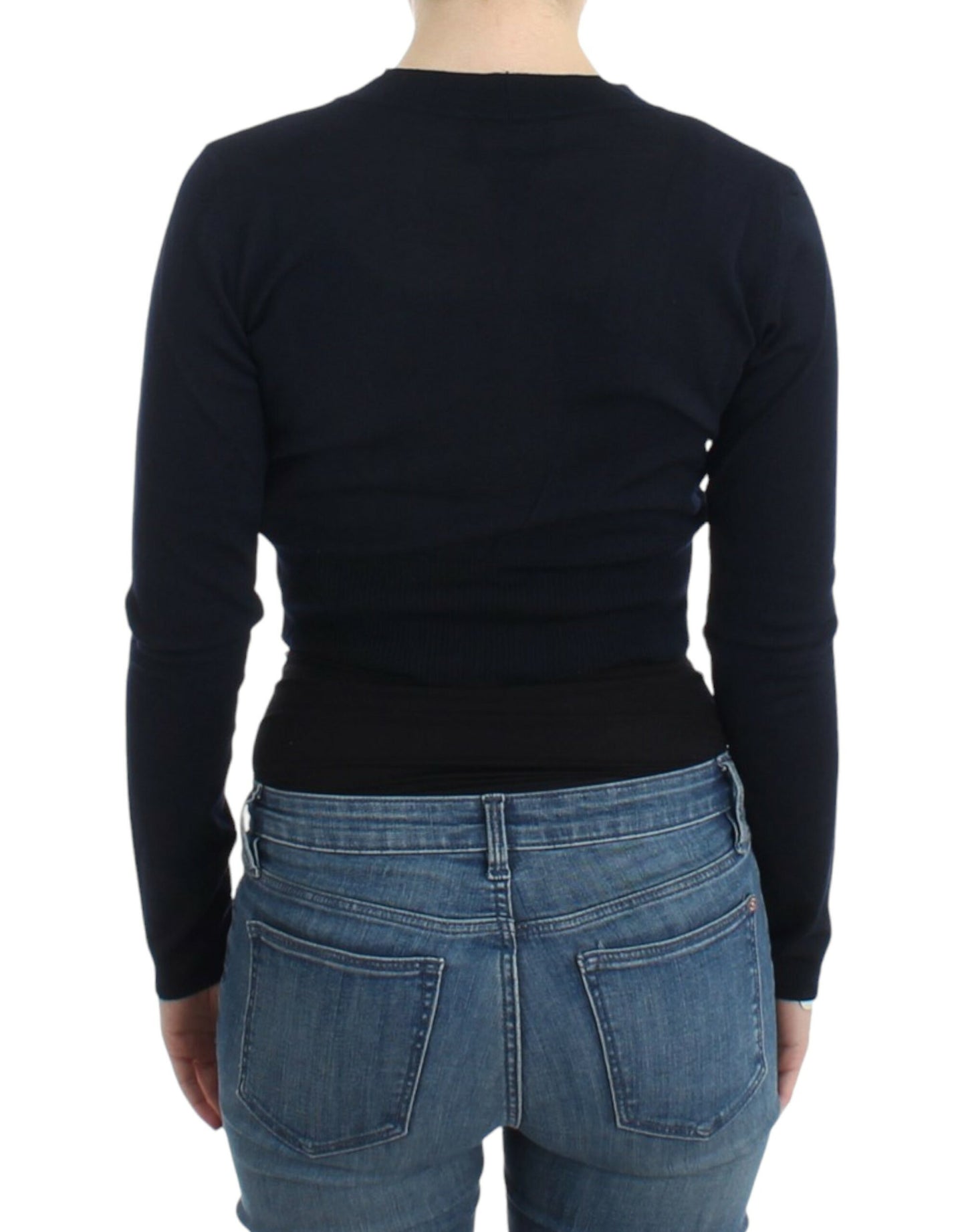 Cardigan corto in lana nera Cavalli
