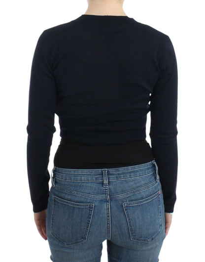 Cardigan corto in lana nera Cavalli