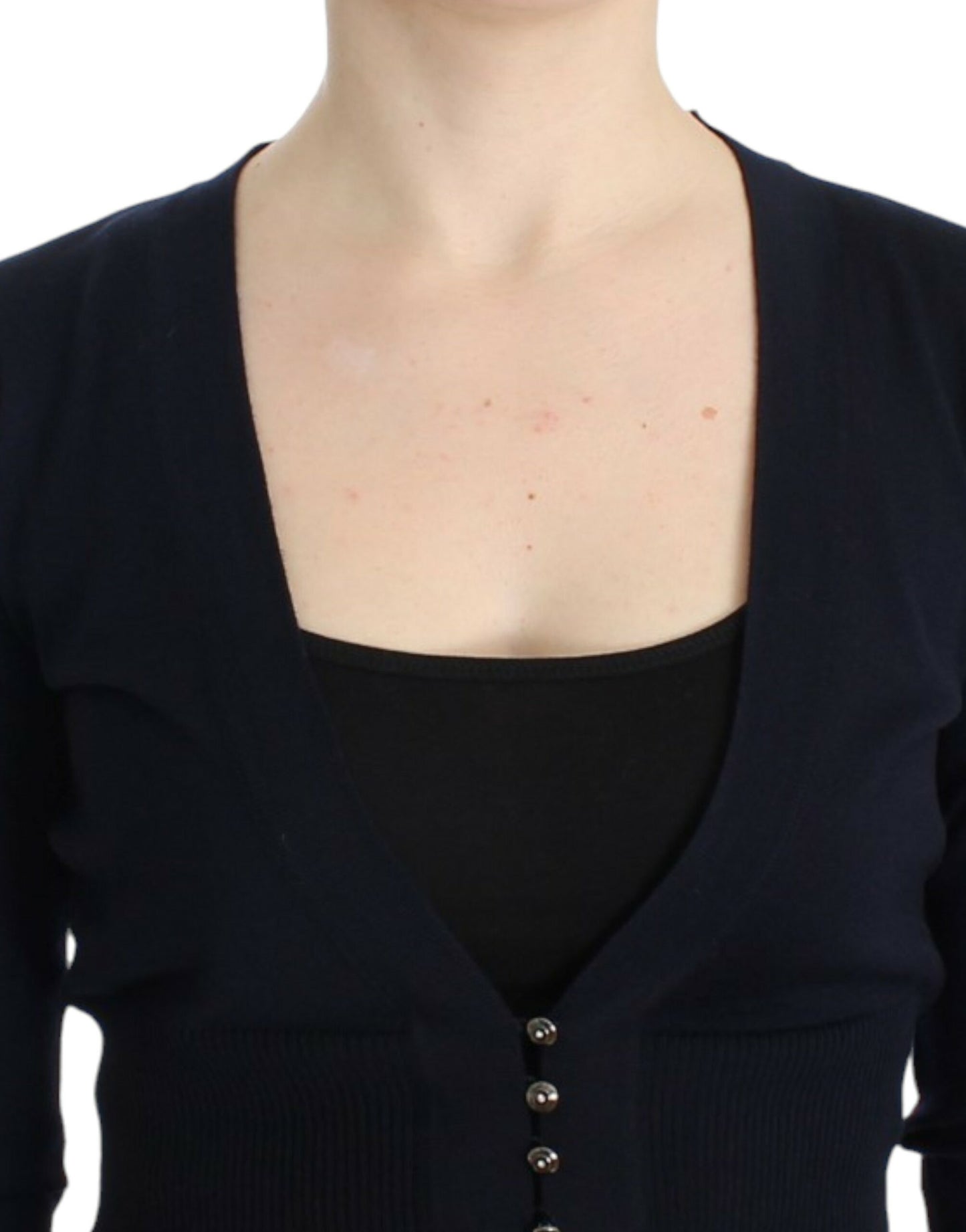 Cardigan corto in lana nera Cavalli