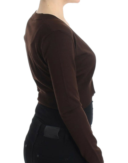 Cardigan corto in lana marrone Cavalli
