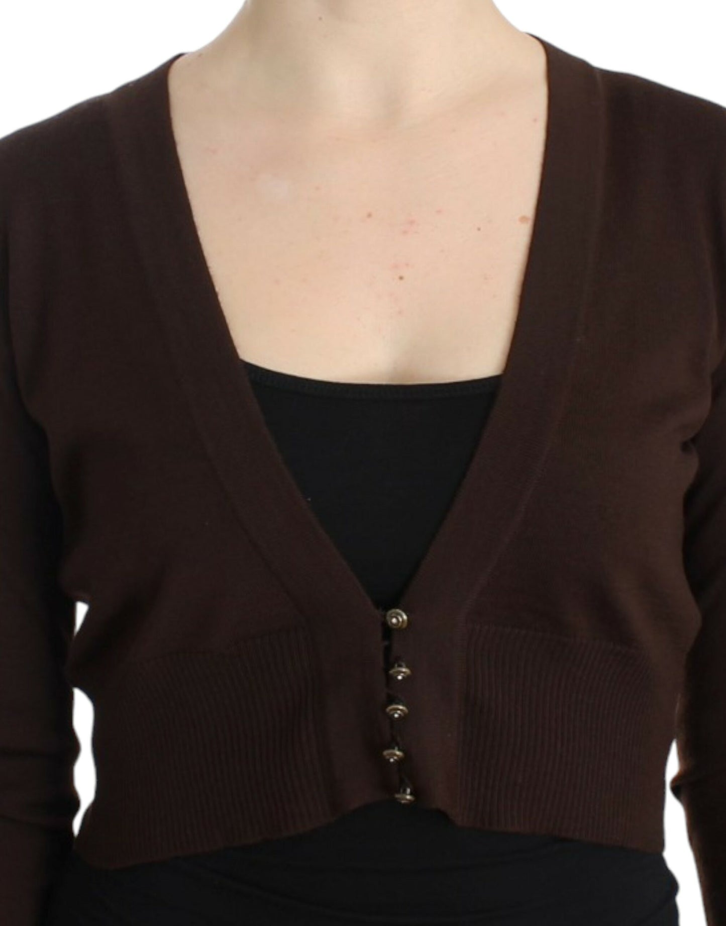 Cardigan corto in lana marrone Cavalli