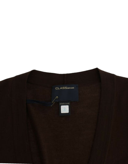 Cardigan corto in lana marrone Cavalli