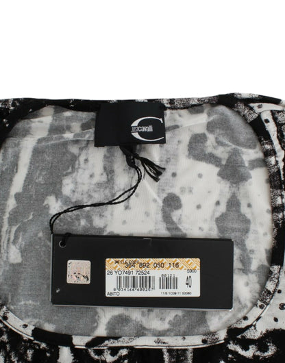 Abito tubino stampato nero Cavalli