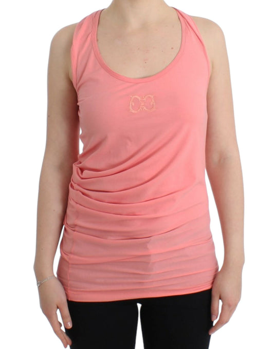 Canotta in cotone rosa Cavalli