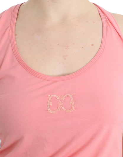 Canotta in cotone rosa Cavalli