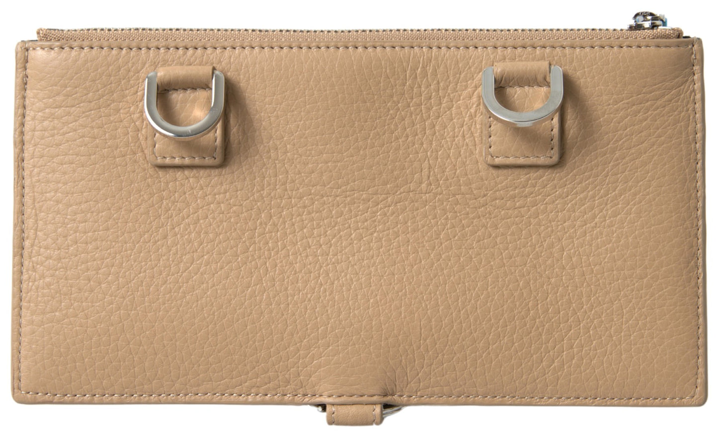 Portafoglio con tracolla Dolce &amp; Gabbana in pelle beige e porta carte di credito