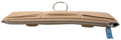 Portafoglio con tracolla Dolce &amp; Gabbana in pelle beige e porta carte di credito