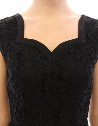 Abito da passerella Dolce &amp; Gabbana in pizzo floreale nero Sicily