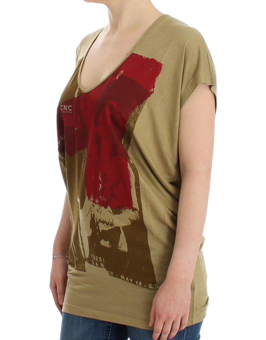 Maglietta a maniche corte con stampa verde Costume National
