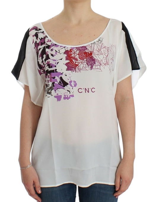 Blusa con stampa a motivo bianco Costume National