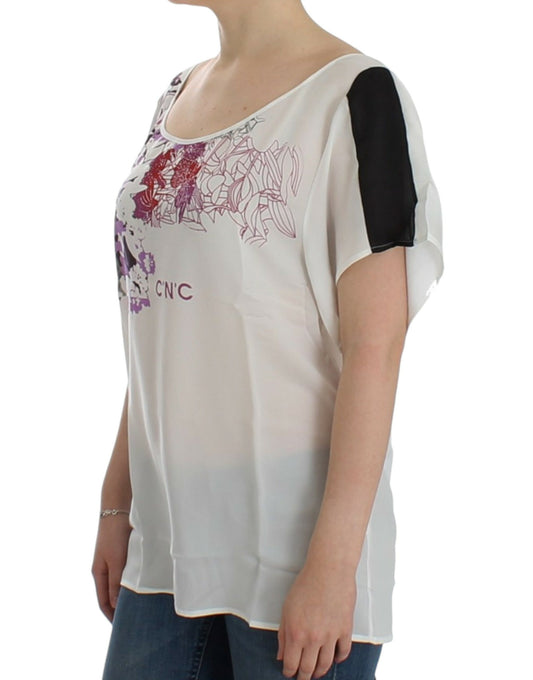 Blusa con stampa a motivo bianco Costume National
