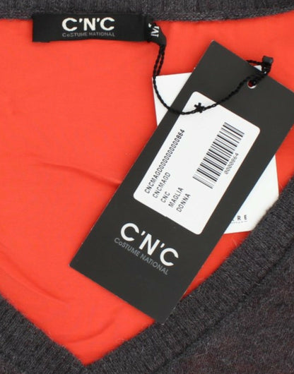 Maglione grigio a maniche corte Costume National