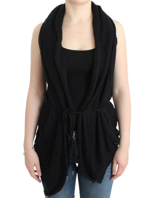 Cardigan lavorato a maglia senza maniche nero Costume National