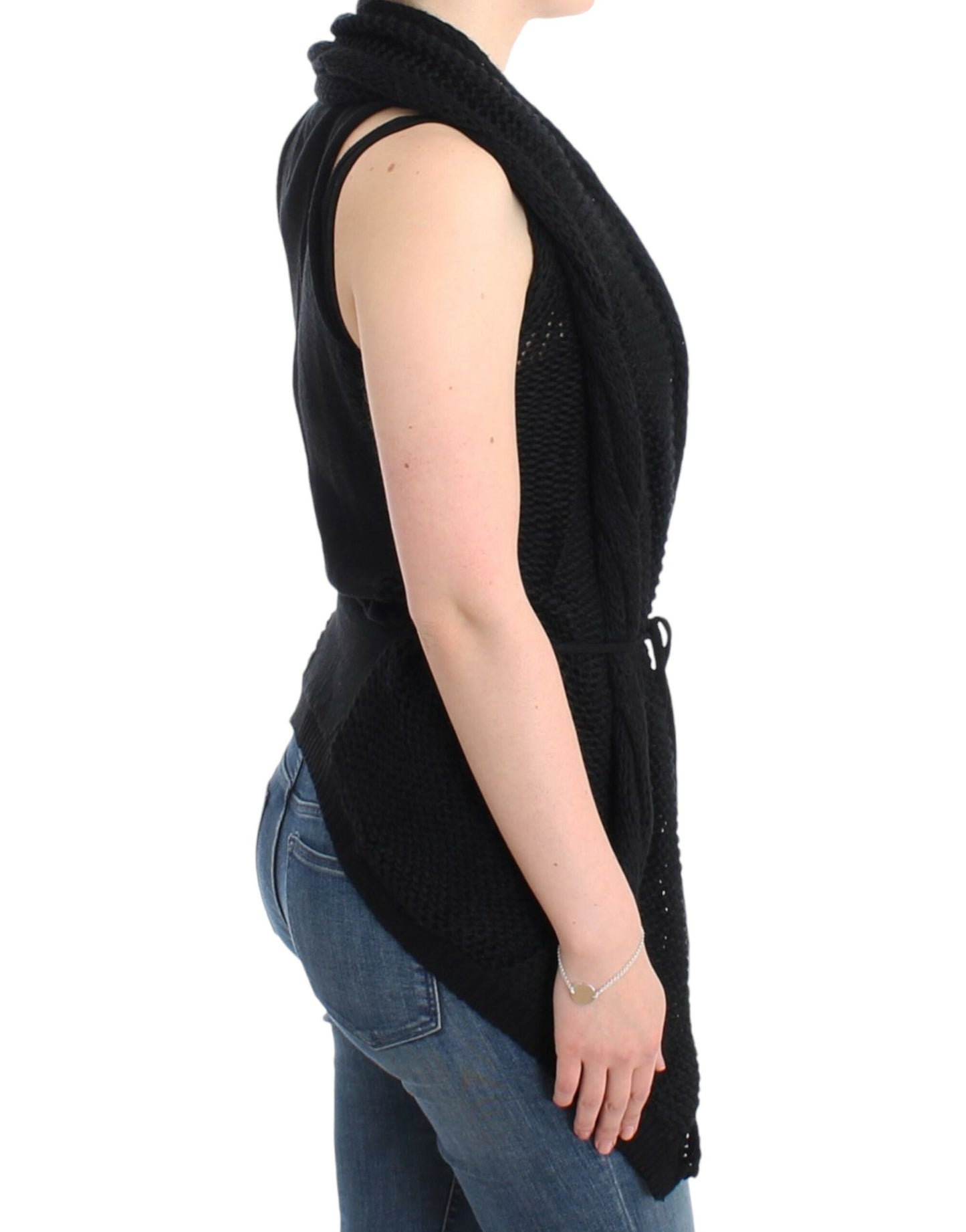 Cardigan lavorato a maglia senza maniche nero Costume National