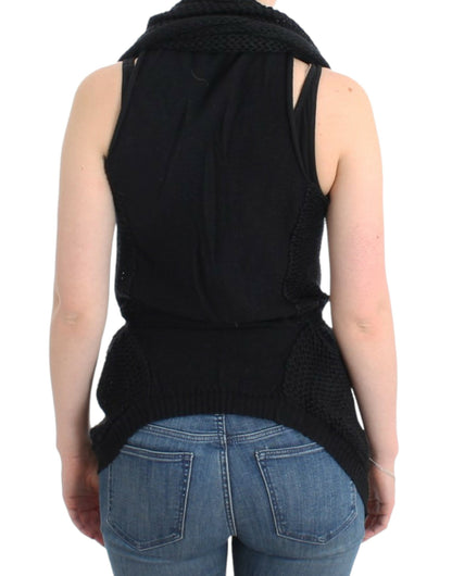 Cardigan lavorato a maglia senza maniche nero Costume National