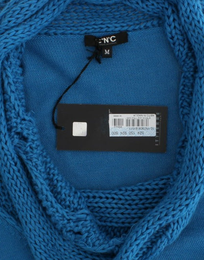 Maglione lavorato a maglia blu con scollo a barchetta di Costume National
