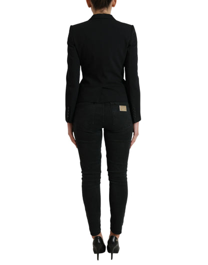 Giacca blazer monopetto in lana nera Dolce &amp; Gabbana