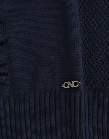 Maglione di lana con scollo a V blu scuro di Costume National