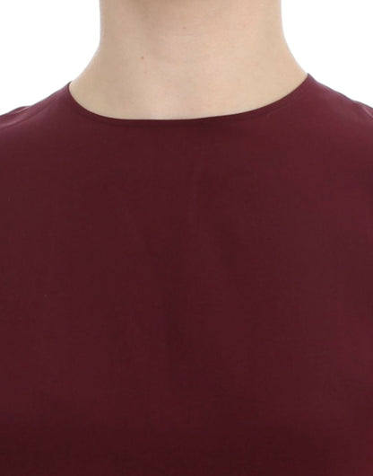 Blusa in seta rossa con maniche a 3/4 di Dolce &amp; Gabbana