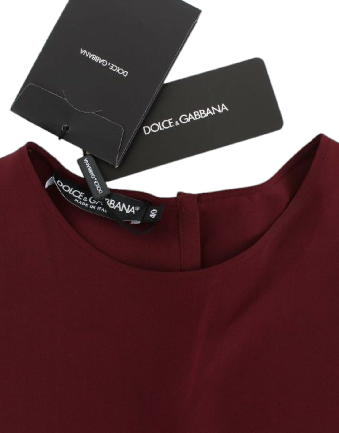 Blusa in seta rossa con maniche a 3/4 di Dolce &amp; Gabbana