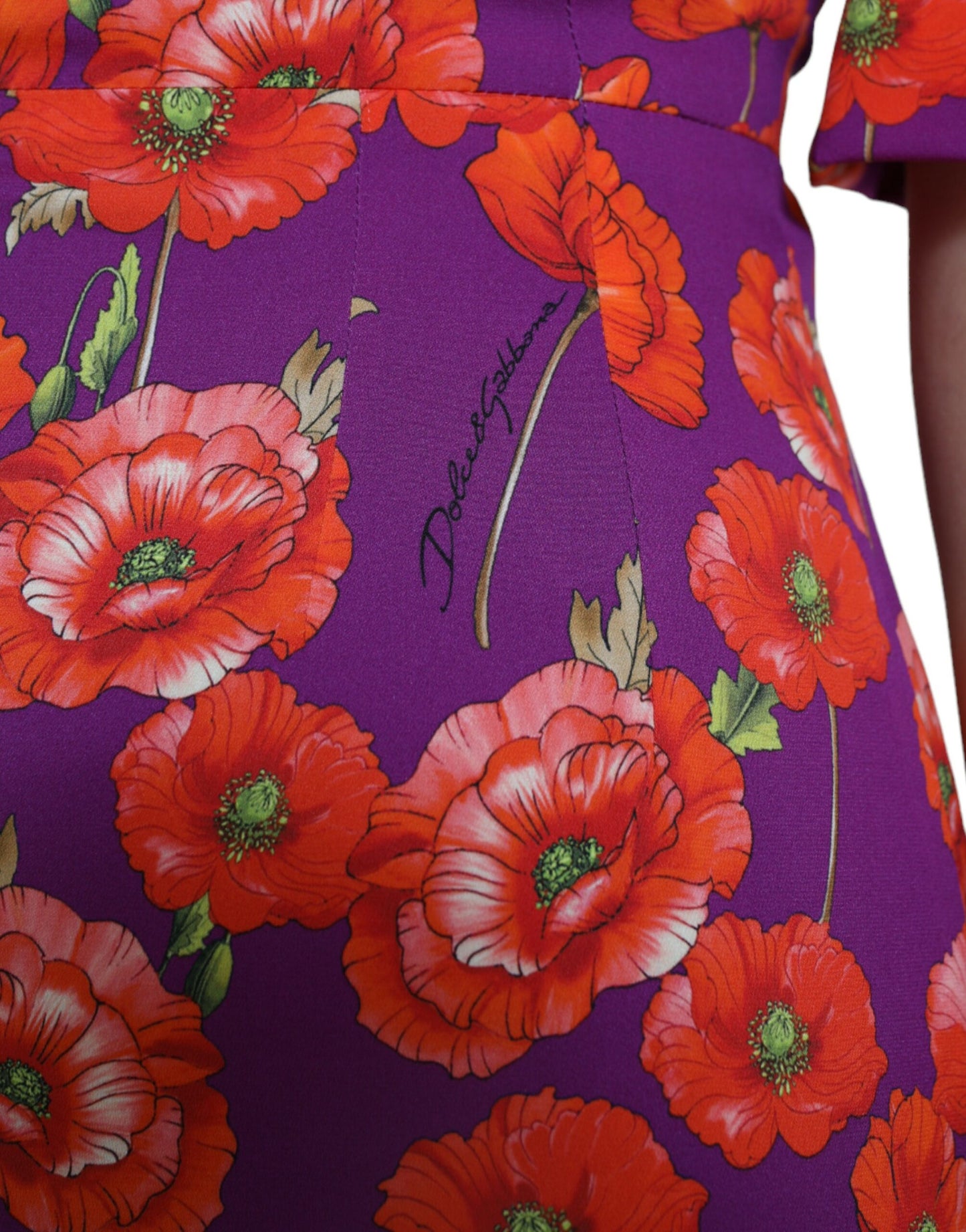 Abito tubino con stampa floreale multicolore di papaveri Dolce &amp; Gabbana