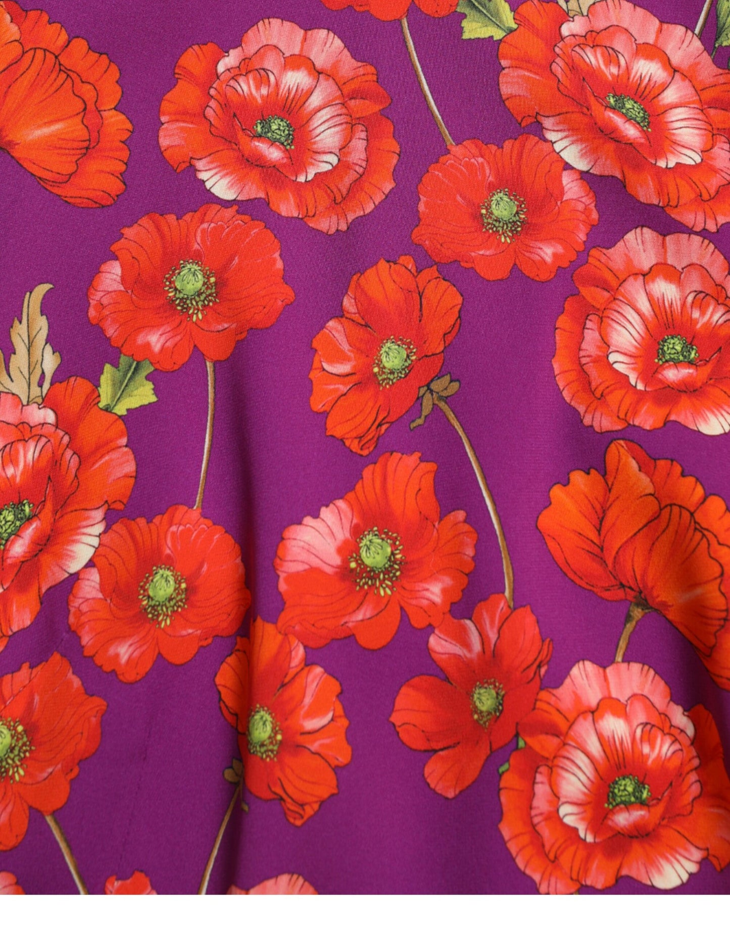 Abito tubino con stampa floreale multicolore di papaveri Dolce &amp; Gabbana