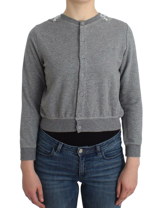 Ermanno Scervino Lingerie Maglia Cardigan in pizzo grigio