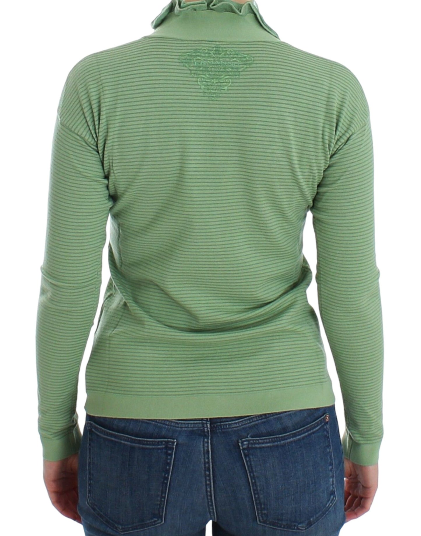 Maglione a maniche lunghe a righe in misto lana verde Ermanno Scervino