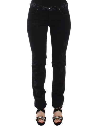 Ermanno Scervino Jeans Slim Neri Pantaloni in Denim Skinny Stretch